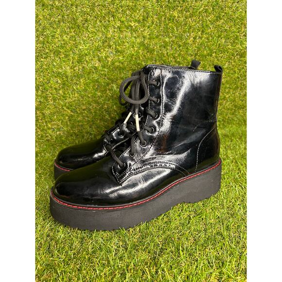 Steve Madden Cool Planet Kreed Patent Leather‎ Platform Zipper Boot 8.5 - Picture 4 of 16
